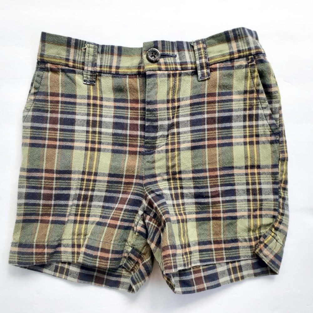 American Living Boys Shorts Plaid Green 18 Months